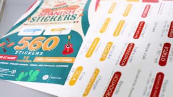 Spanish Vocabulary Stickers – 560 English-Spanish Bilingual Labels