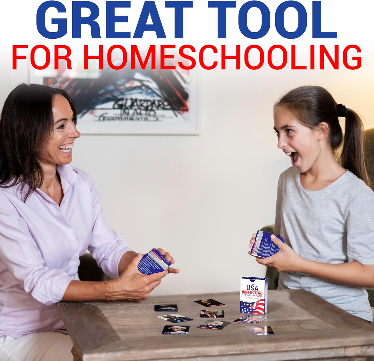 American history flash cards – US Presidents & Influential Figures Educational Learning Tool
