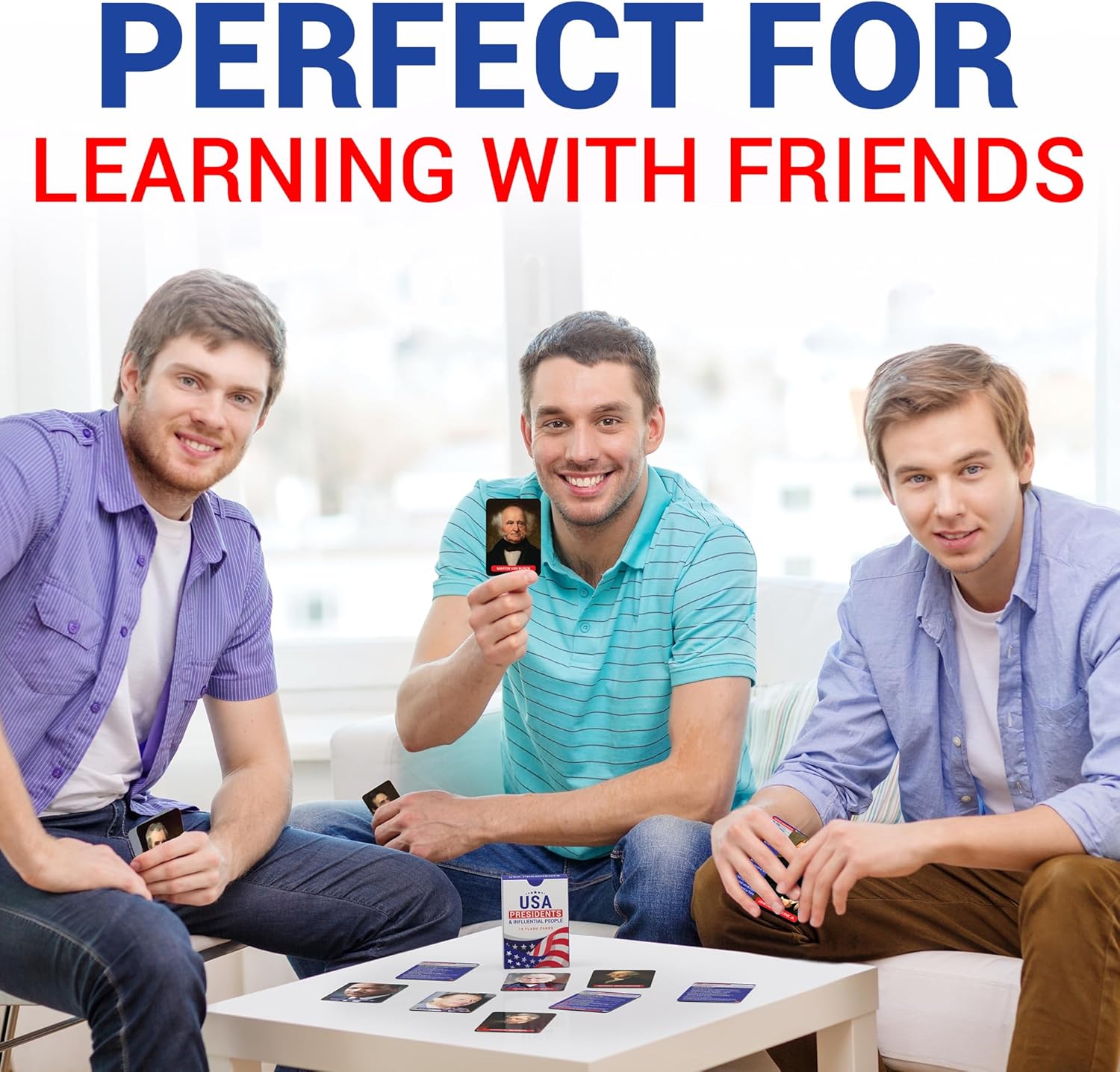 American history flash cards – US Presidents & Influential Figures Educational Learning Tool