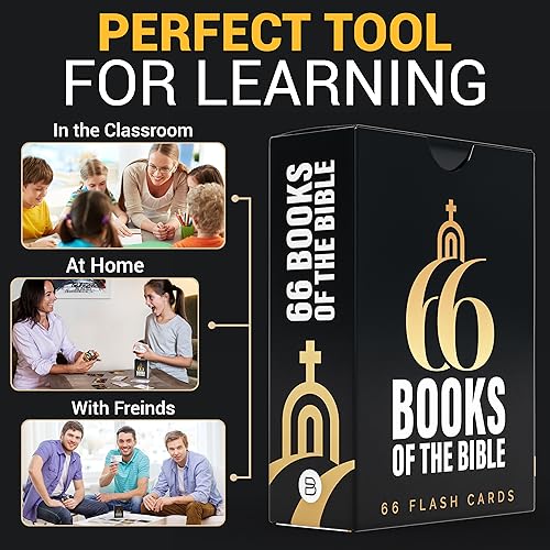 Books of The Bible Flash Cards featuring all Bible books, organized for easy learning and memorization, with clear text and colorful design.