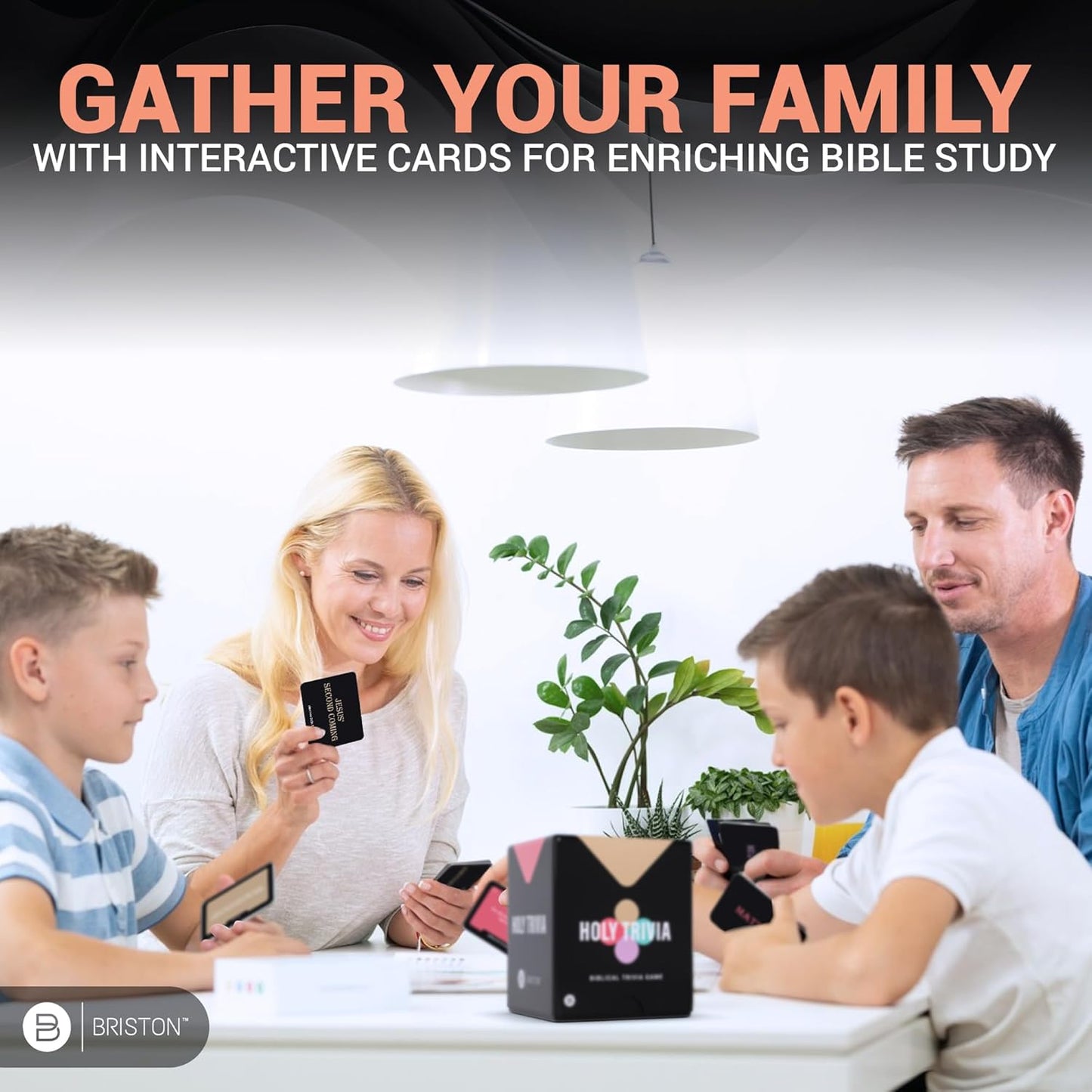 Briston Holy Trivia Bible Card Game – A fun and educational faith-based trivia game for families, church groups, and classrooms. Perfect for Bible study and learning games for kids.