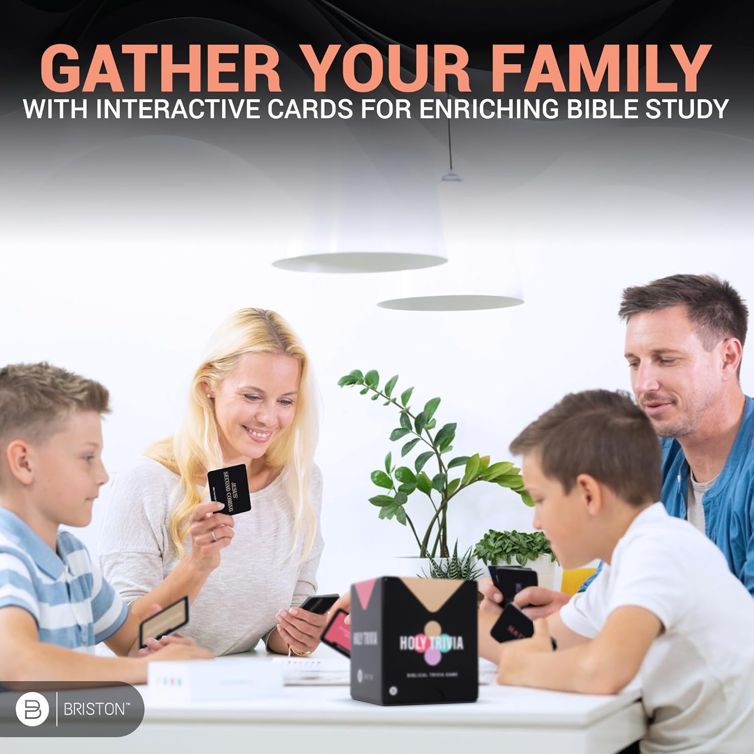 Briston Holy Trivia Bible Card Game – A fun and educational faith-based trivia game for families, church groups, and classrooms. Perfect for Bible study and learning games for kids.