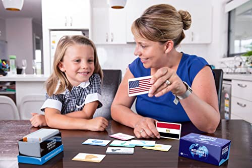 Colorful Geography Flash Cards for Kids and Adults – Educational World Map Learning Tool with Country Flags, Capitals, and Facts