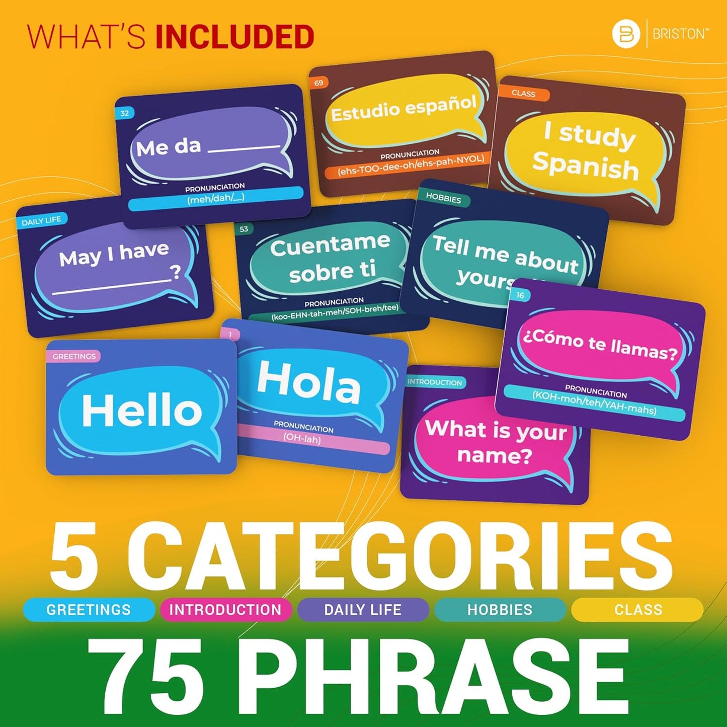 Spanish phrase flashcards for beginners – Essential conversational phrases for travel, study, and everyday use – Durable, compact, and engaging language learning tool.
