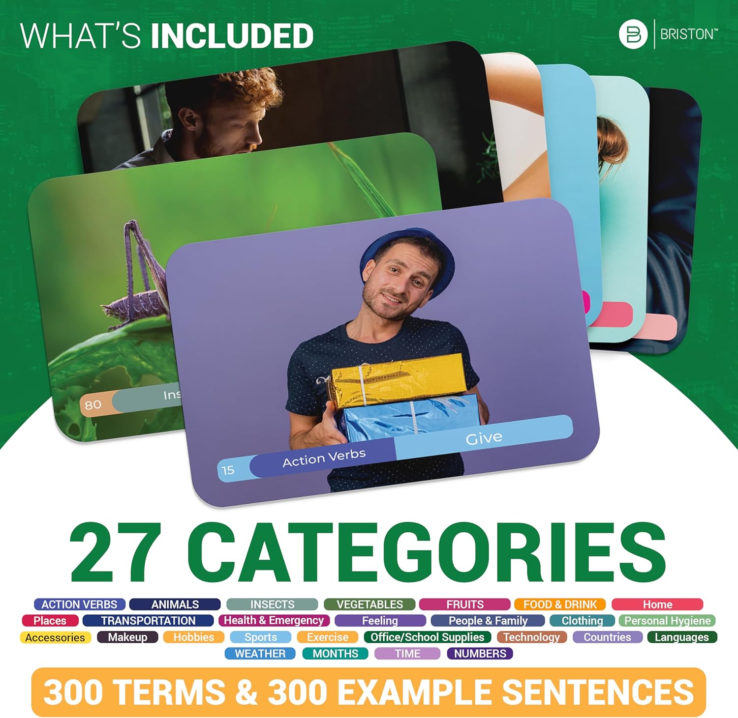 Spanish vocabulary flashcards for kids – Educational language learning cards with colorful illustrations, perfect for beginners, classrooms, and homeschool use.