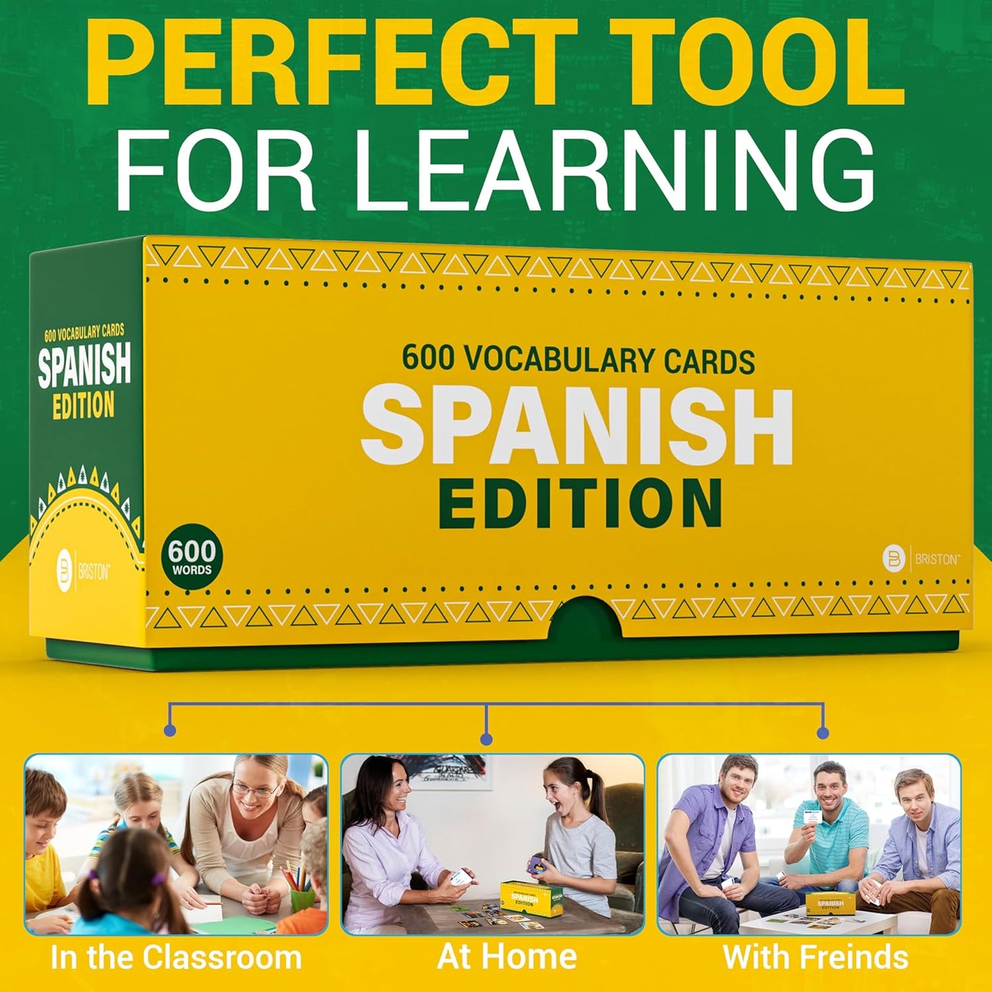 Spanish vocabulary flashcards for kids – Educational language learning cards with colorful illustrations, perfect for beginners, classrooms, and homeschool use.